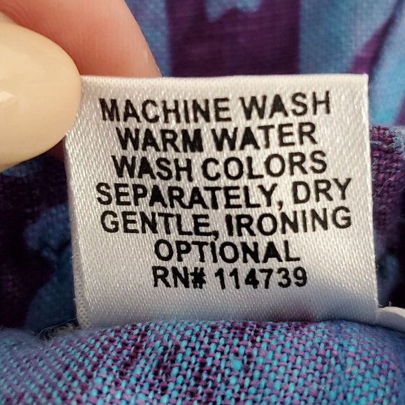 FLAX Womens 100% Linen Pull On Wide Leg Flood Pants Size S Blue Floral Lagenlook - Picture 8 of 9